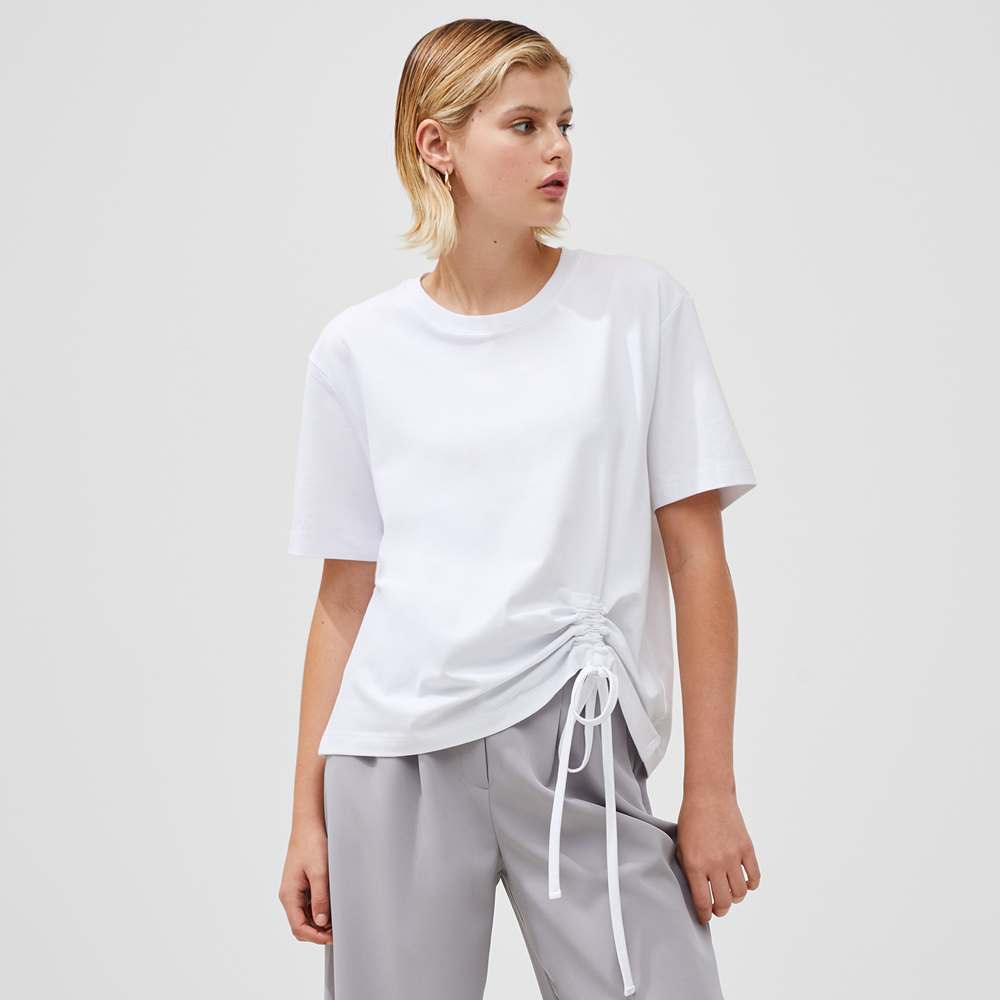 French Connection Rallie Cotton Ruched T-Shirt